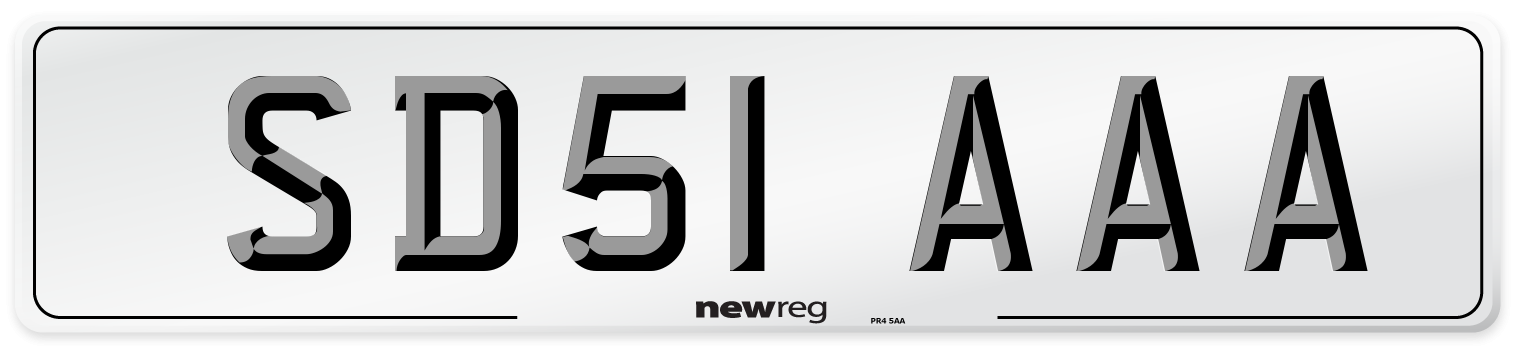 SD51 AAA Number Plate from New Reg